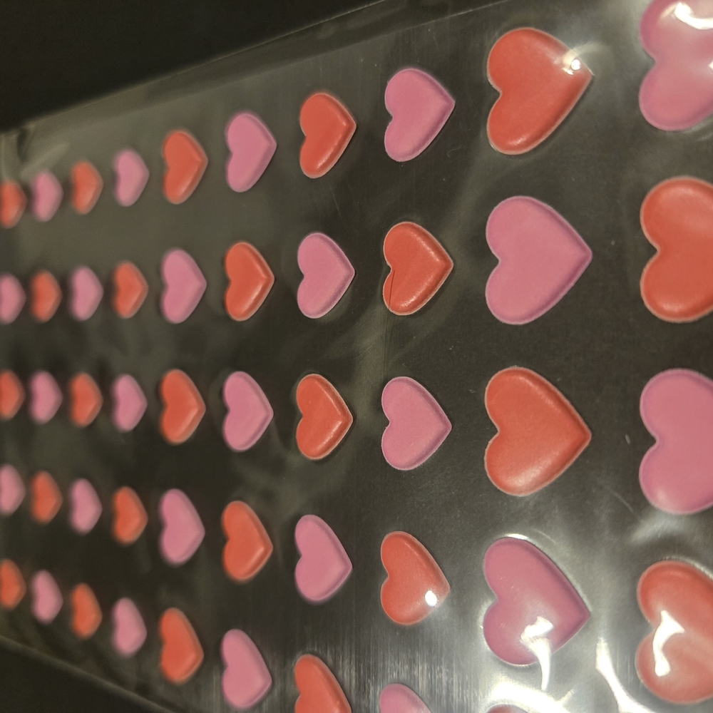 Heart Shaped Stickers - Pink and Red